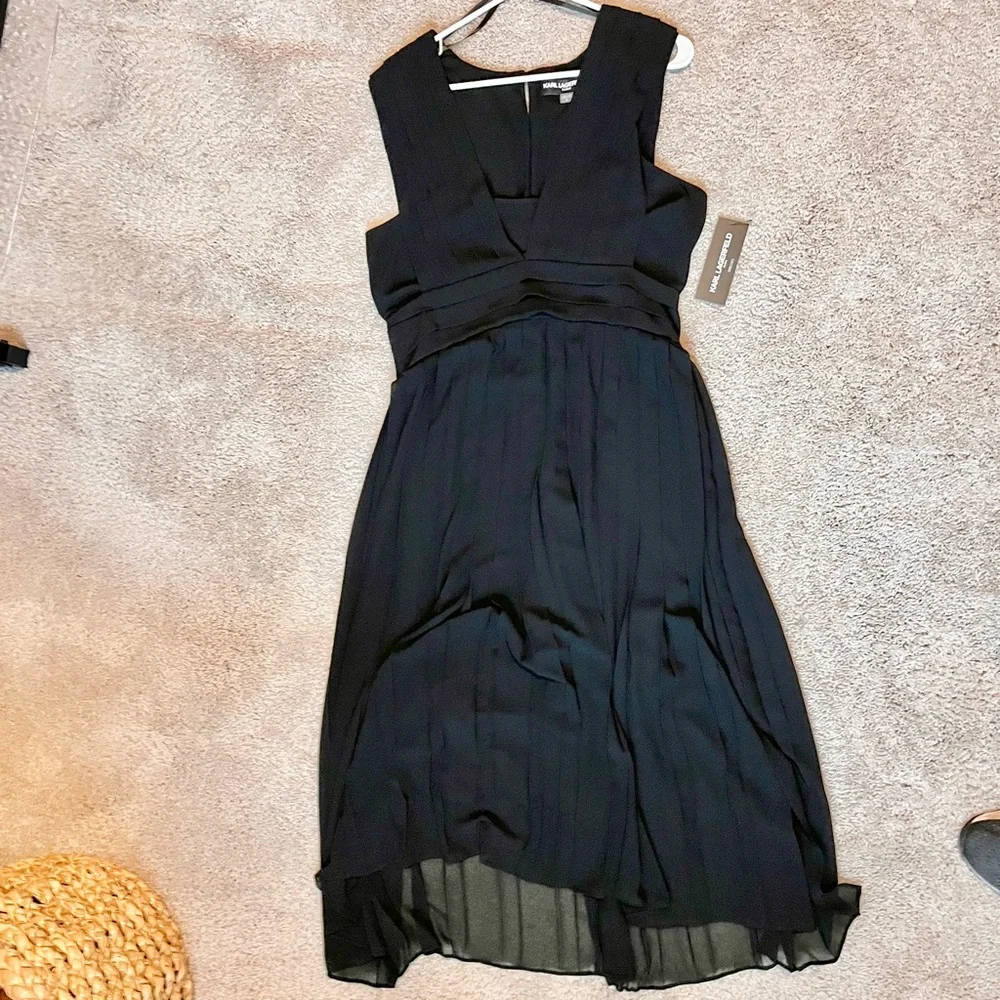 Karl Lagerfeld Sheer Little Black Dress - Picture 3 of 10